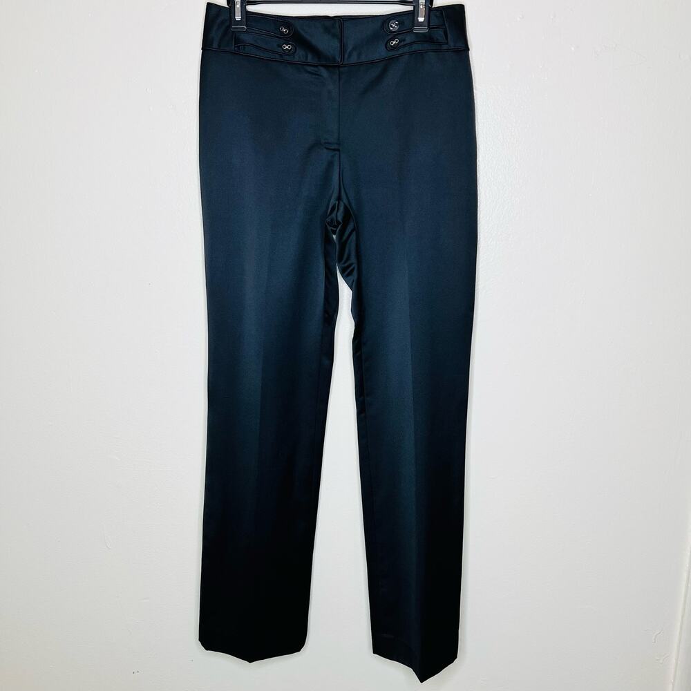 Etcetera Dress Pants 6 Wool Blend High Waist Straight Satin Office Work Trousers